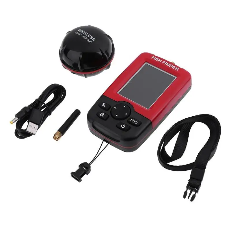 XJ-01 المحمولة اللون شاشة الكريستال السائل صياد السمك سونار اللاسلكية محول صدى ساوندرز Fishfinder دقيقة مسح حساسية عالية