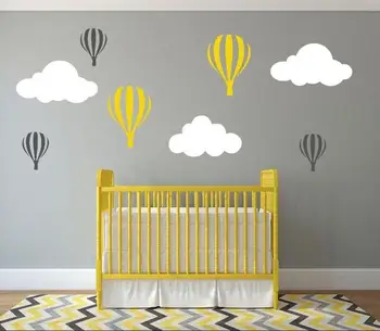 

Hot Air Balloon Nursery Wall Decals Living Room Bedroom Home Decoration Removable Vinyl DIY Style Sicker Clouds For Wall ZA849