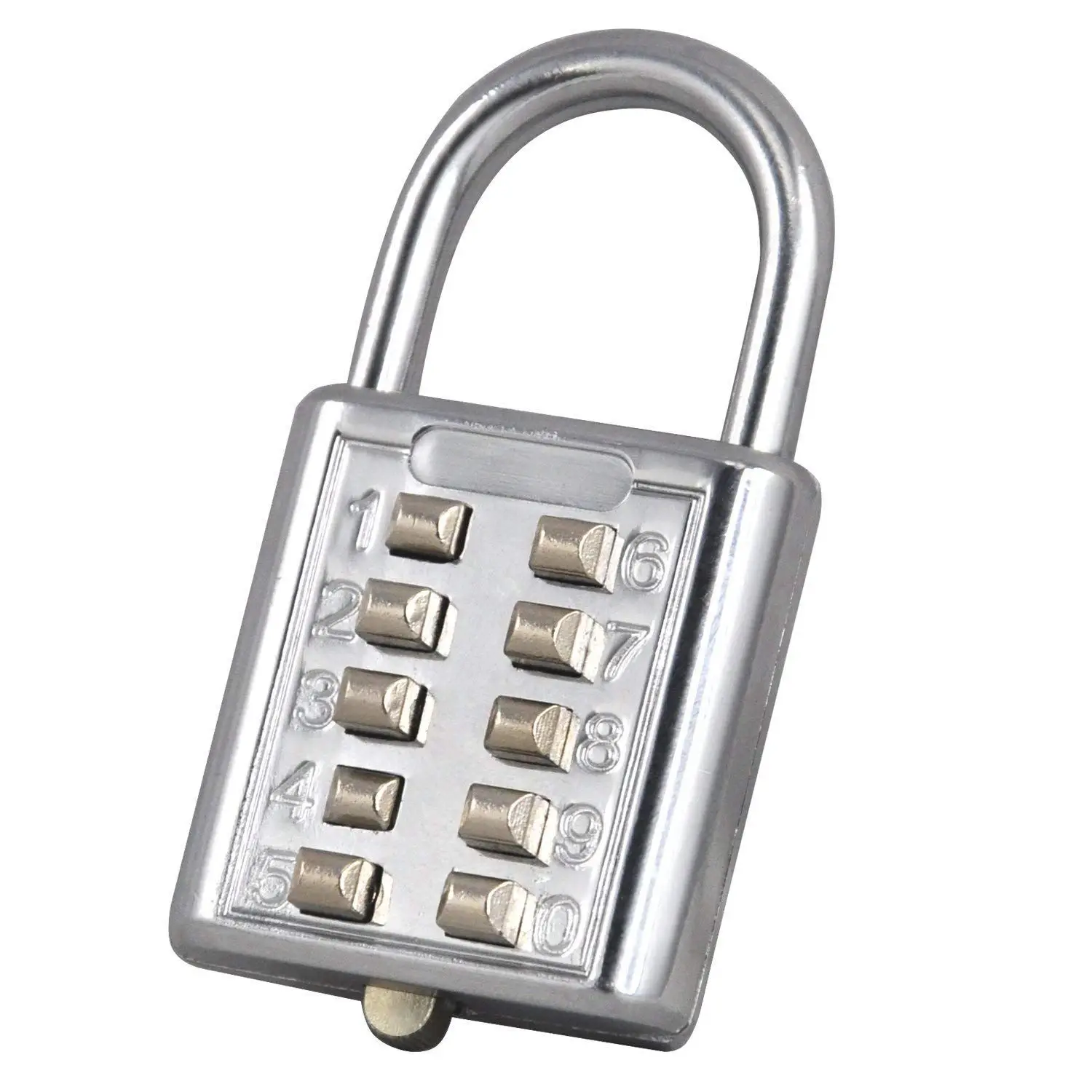 

Promotion! 10 Digit Combination Silver Zinc alloy Padlock 38mm