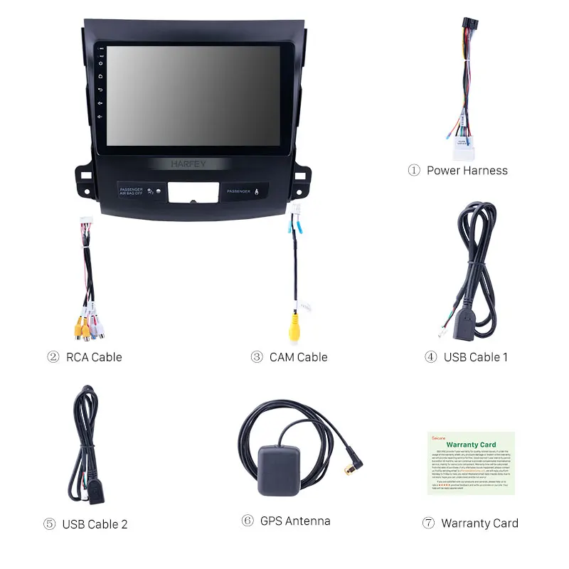 Best Harfey 9" Android 8.1 for MITSUBISHI Outlander 2006-2014 Radio Bluetooth GPS Navigation system with WIFI Car Multimedia Player 3