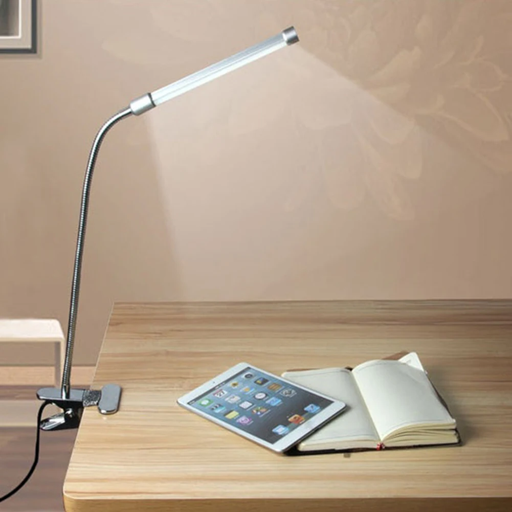 

Table Lamp Light with Clip two level brightness Switch Dimmable Student Lamp Flexible Adjustable USB LED Clipper Desk Lamp