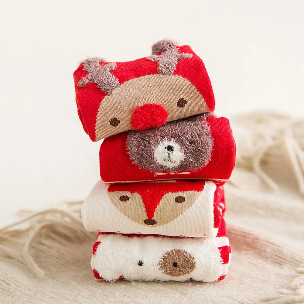 

Christmas Women Cartoon Animal Winter Breathable Cotton Elastic Tube Socks