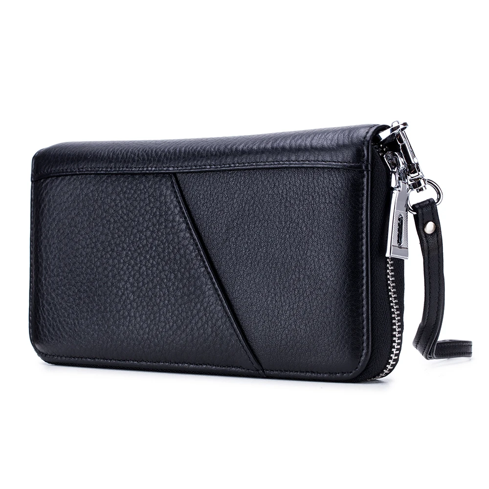 

Wallet Women Cow Leather Credit Card Holder Zipper Wallet Long Coin Purse For Cards Purse Portefeuille Zip Card Clutch Money