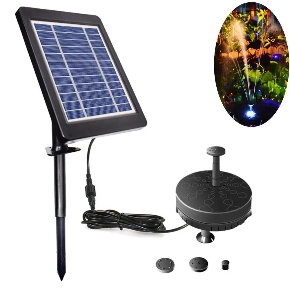 

320L/H Outdoor Solar Fountain LED Lighting Solar Floating Water Fountain Pump Fish Tank Pool Pond Landscape Garden Decor