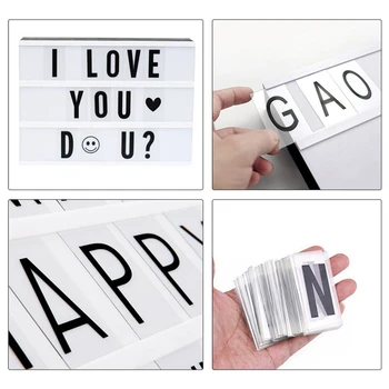 

104pcs Cinematic Lightbox Replacement Letters & Numbers Signs black for A4 Light Up Letter Box Sign Message Board 65.4x35mm(LE