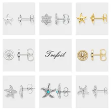 Морская звезда Солнце Снежинка серьги гвоздики, Ts модные ювелирные изделия стерлингового серебра 925 повседневные Фитнес подарок для женщин Lover Новинка