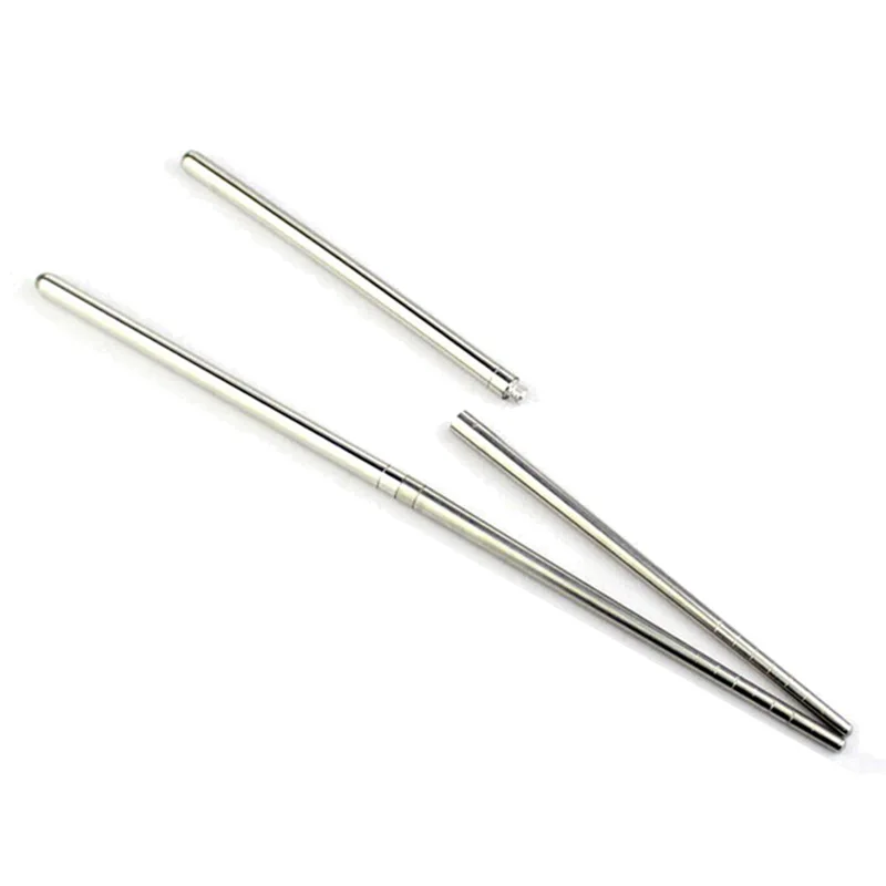 

Fashion-1 Pair Travel Foldable Stainless Steel Dining Rod, Silver