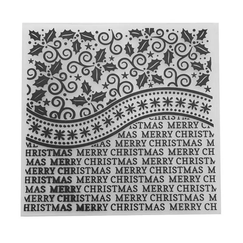 

Merry Christmas Printed DIY Scrapbooking Plastic Embossing Template Folder Stencil for Album Cards Fondant Decorating Tools