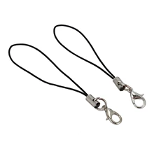 15 шт. черный катушки ремешок застежка «Лобстер» для мобильных телефонов телефон лента для ключа-Лидер продаж