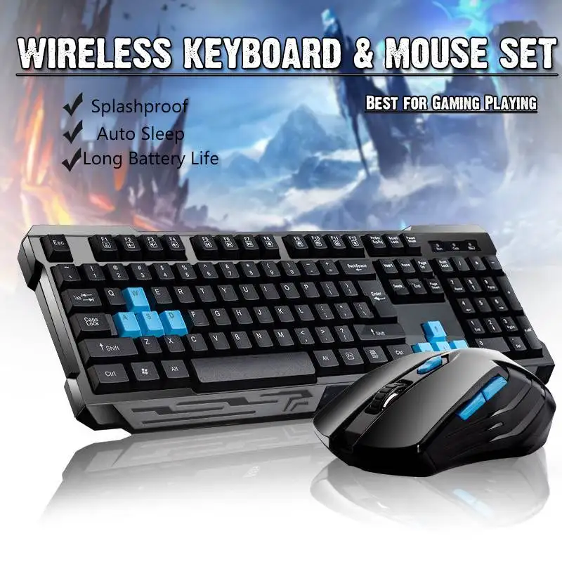 

2.4G Wireless Connection Keyboard Mouse Combos bluetooth Keyboard Splashproof Auto Sleep Long Battery Life for Home Computer
