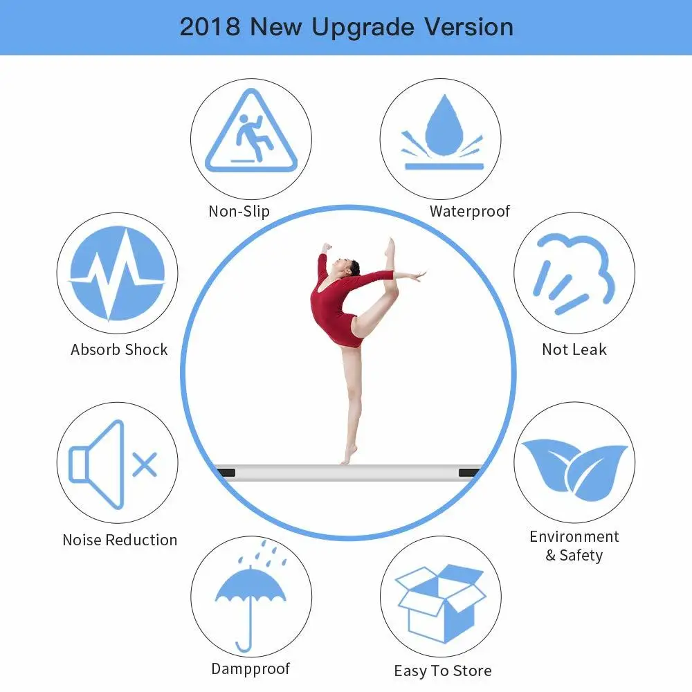 جديد 4 m/5 m/6 m * 2 m * 0.2 m نفخ الجمباز Airtrack تراجع الهواء المسار الطابق الترامبولين للاستخدام المنزلي/التدريب/التشجيع/الشاطئ