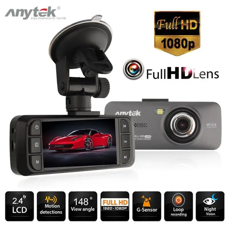 

Anytek AT900 2.7 Inch 1080P FHD Car DVR Camera Video Recorder WDR Night Vision Dash Cam Latest WDR Wide Dynamic 148 degrees