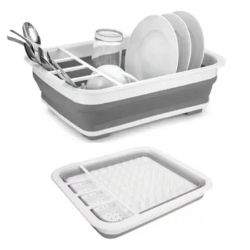 

1 pc Collapsible Plate Holder Foldable Kitchen Storage Strainer Boat Camping Driner Rack Kitchen Storage Plate Holder
