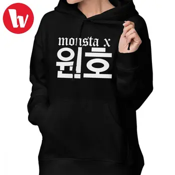 

The Boyz Kpop Hoodie Monsta X Wonho Name Hoodies Long Sleeve Oversized Hoodies Women Printed Red Street wear Pullover Hoodie