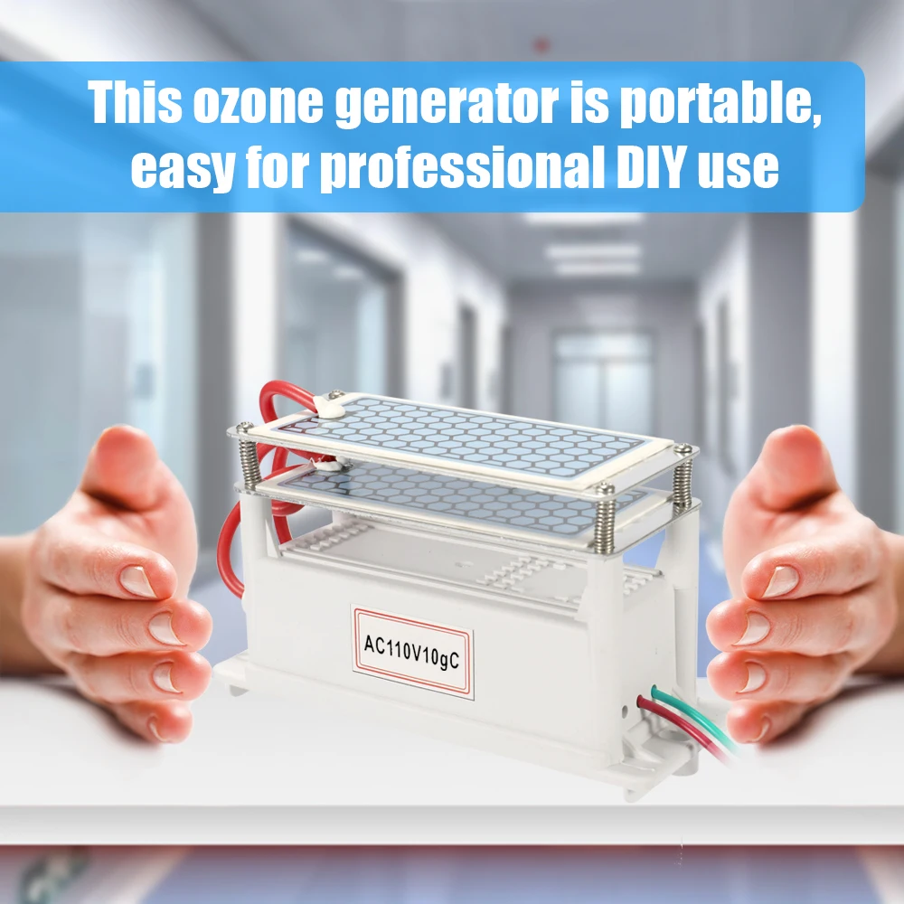 

Portable 10g/h Ceramic Ozone Generator Double Integrated Plate Ozonizer Water Efficient Air Purifier For Chemical Factory