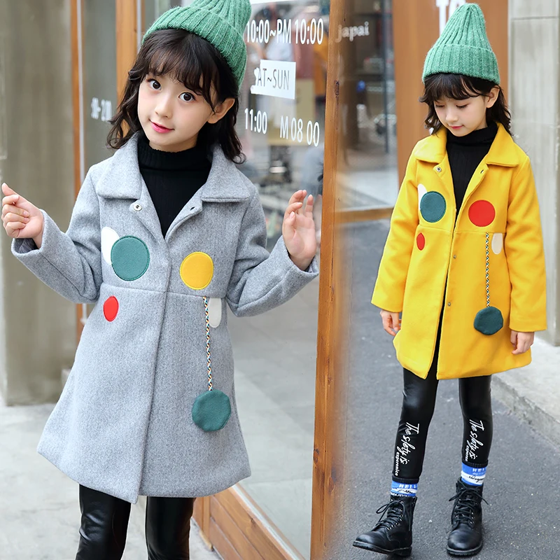 

Winter Children's Jacket Fashion Windbreaker Youth Single-breasted Long Coat Big Girl