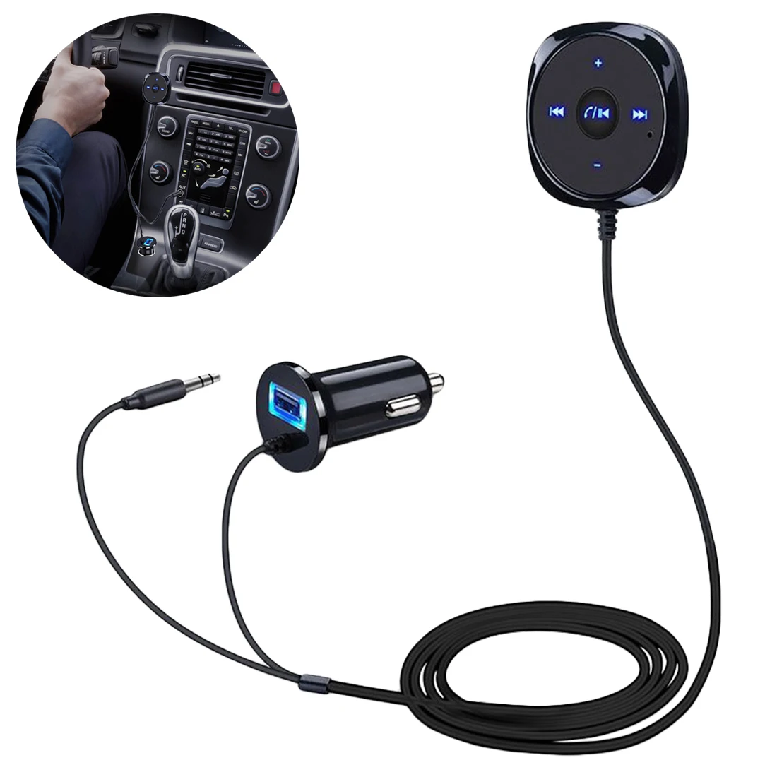 Phone Handsfree Wireless Bluetooth Aux Car Kit Audio receiver 3.5mm