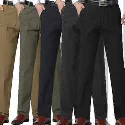 2018 новые мужские Smart Повседневное брюки платье вечернее Бизнес брюки Slim Straight-Leg высокое качество хлопка узкие серые длинные брюки