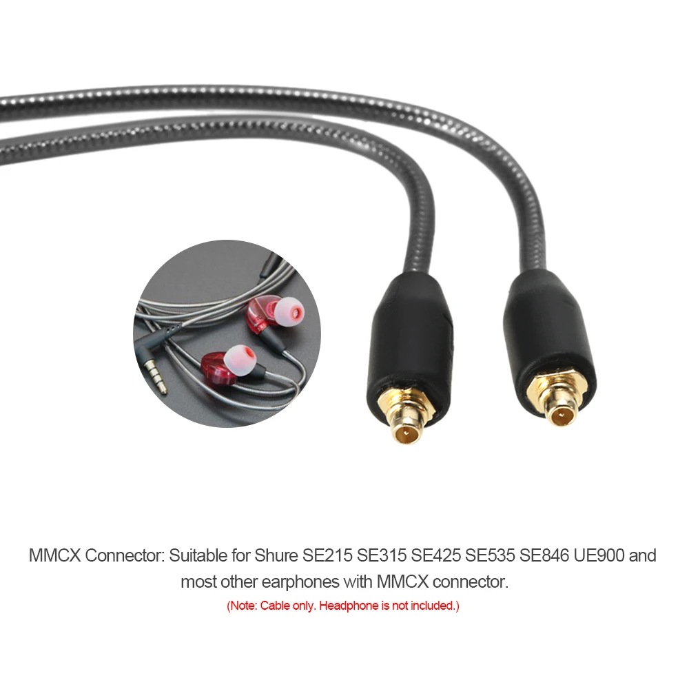 Обновленный кабель MMCX с микрофоном для наушников Shure SE215 SE315 SE425 SE535 SE846 UE900 съемный