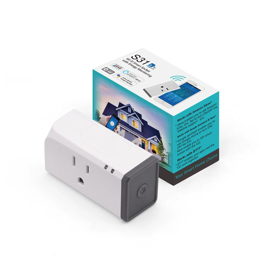 

Factory Sonoff S31 Smart Socket US type WiFi Outlet Smart Plug Monitor Power Consumption Works with Alexa Google Home Nest