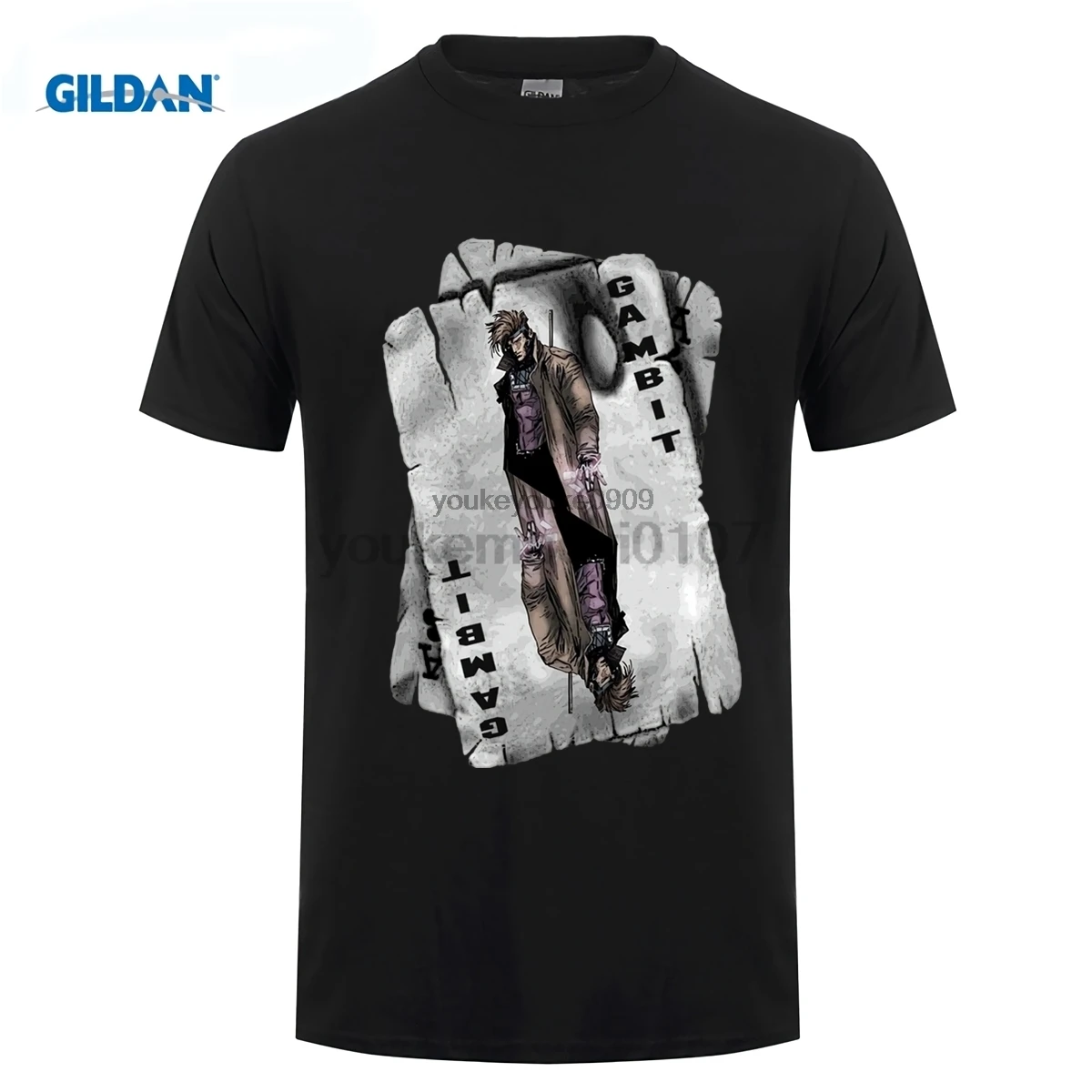 GILDAN Gambit комикс мультфильм Gamble футболки супергероев черная Базовая футболка