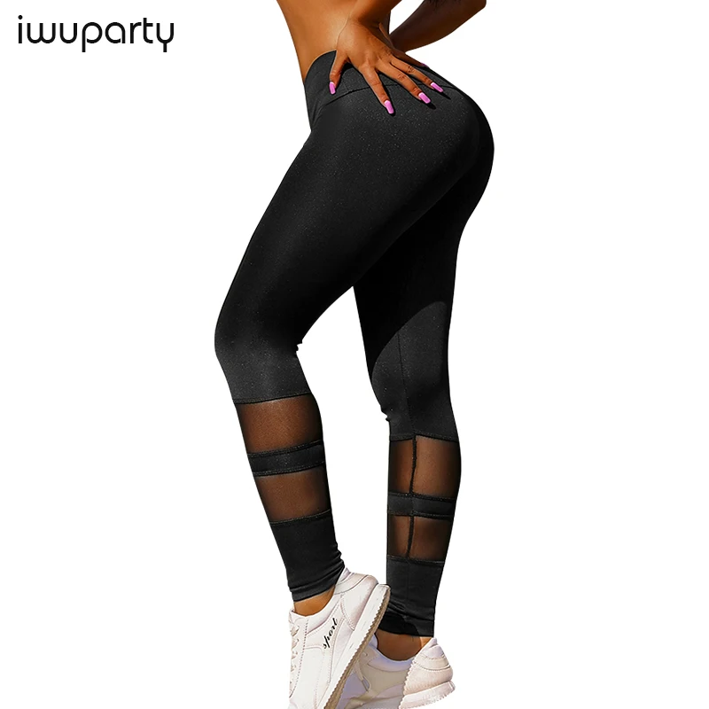 

Women Sport Fitness Leggings High Waist Shank Breathable Mesh Patchwork Girls Workout Gym Yoga Pants Squat Booty Lift Butt Tight