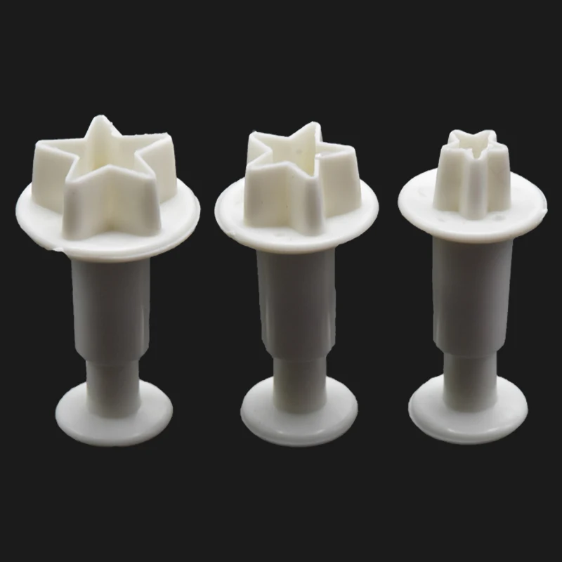 

3 Pcs Fondant Cake Cutter Cookie Mold Flower Leaf Decorating Baking Mould Parts
