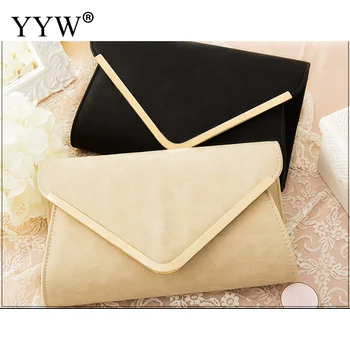 

2019 Fashion Lady Messenger Clutch Purse Evening Envelope Wallet Women with Metal for Party Banquet Prom Solid Handbag Girl
