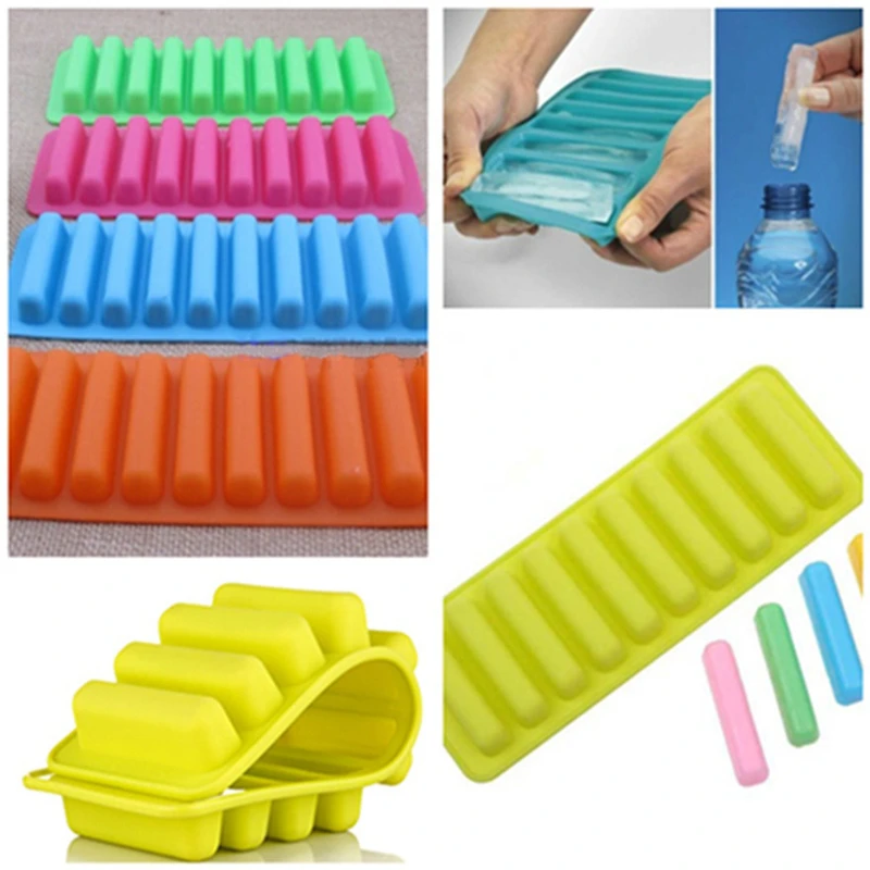 

1pcs Summer Artifact Silicone Ice Cube Tray Mold Fits For Water Bottle Ice Cream Pudding Maker Mold Bar Kitchen Tool 4 Colors