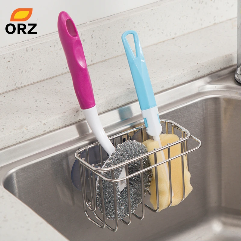 Us 7 86 39 Off Orz Kitchen Sink Caddy Drainer Rack With Suction Cup Bathroom Storage Organizer Shelfsponge Holder Towel Rack Kitchenaccessories In