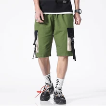 Мужские летние повседневные шорты с карманами, мужские шорты для бега, военные короткие брюки размера плюс, спортивные брюки карго, военные свободные шорты средней длины