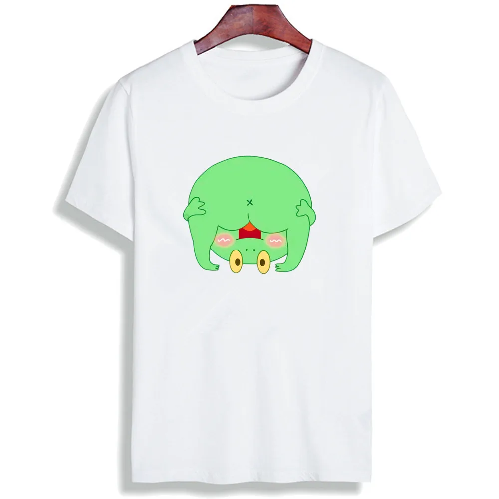 Günstig Ästhetische Paar Kleidung Lustige T shirt Schöne Schwein und Frosch Cartoon Kunst Baumwolle O Neck T Shirt Plus Größe Kurzarm marke Weibliche