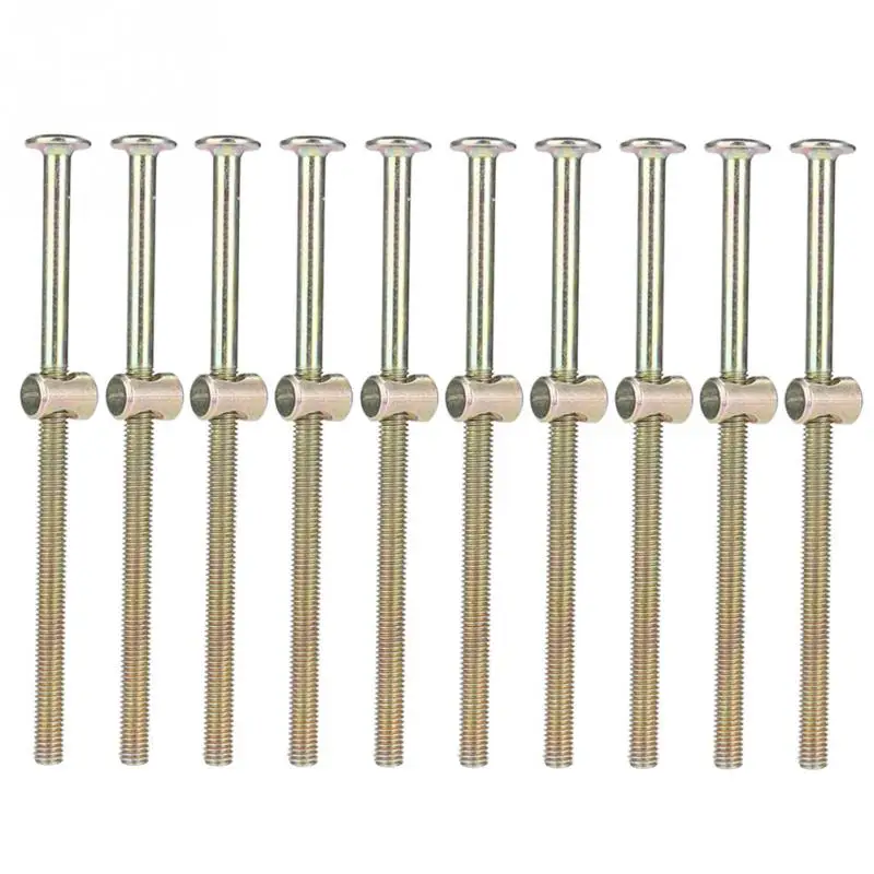 

M6 Carbon Steel nut bolt kit 120mm Furniture Bolts W/ 6mm Barrel Nuts Connector Fastener tornillo bouten 10Pcs