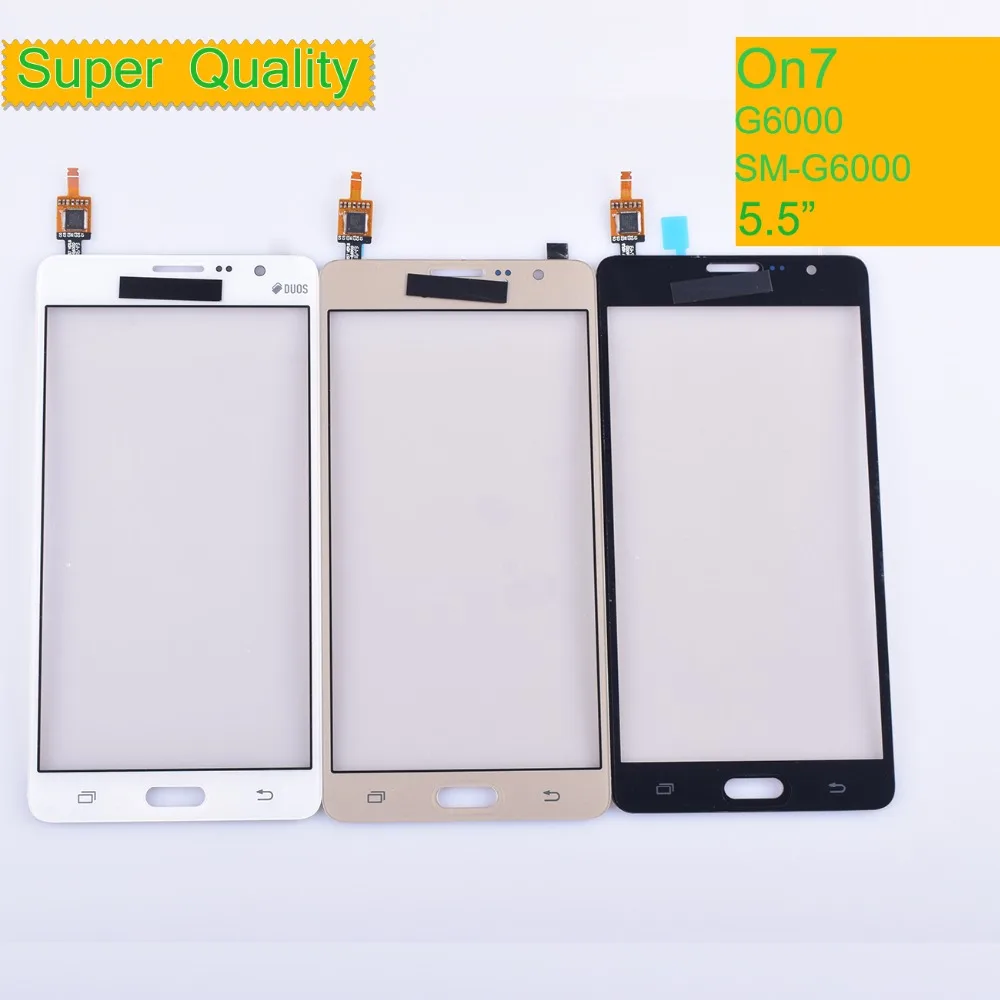 

10Pcs/lot For Samsung Galaxy On7 G6000 SM-G6000 Touch Screen Panel Sensor Digitizer Glass Touchscreen NO LCD black white gold