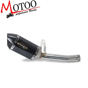 

FOR YAMAHA MT09 MT-09 FZ-09 not tracer 2014-2019 Motorcycle full exhaust system slip on with muffler link pipe middle pipe