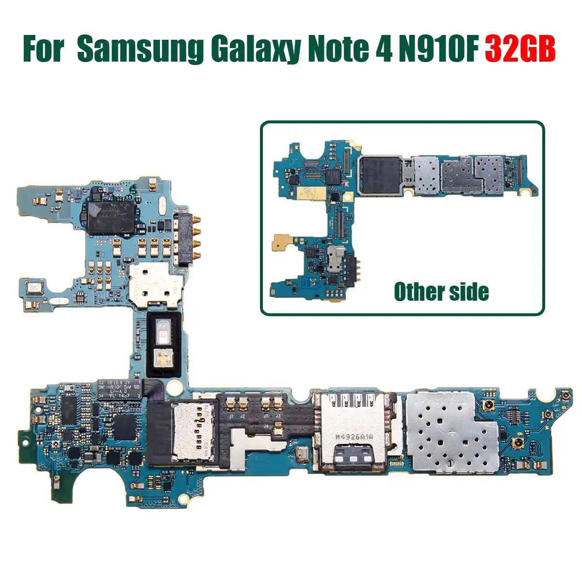 

LEORY Original Main Motherboard Replacement For Samsung for Galaxy Note 4 N910F 32GB Unlock-ed Europe Clean Imei