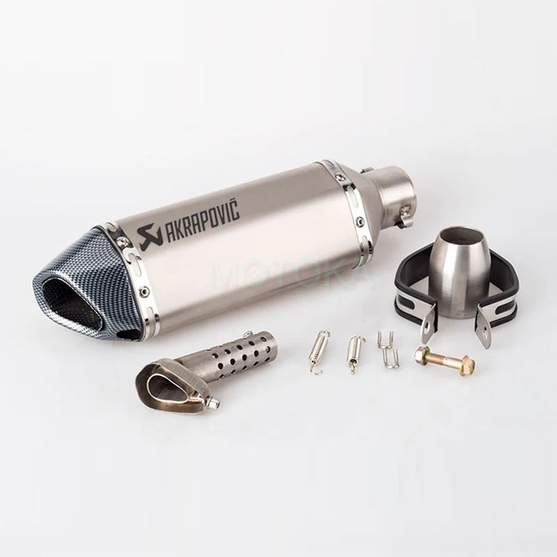 Left/Right Universal Motorcycle Akrapovic Exhaust Pipe Scooter Dirt Pit