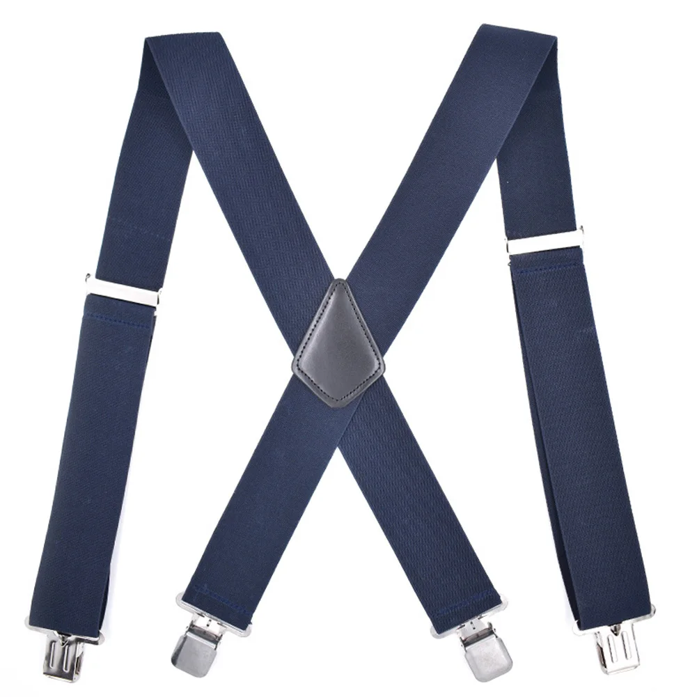 Men Swivel Hook X back Suspender Back Braces Elastic Heavy Duty