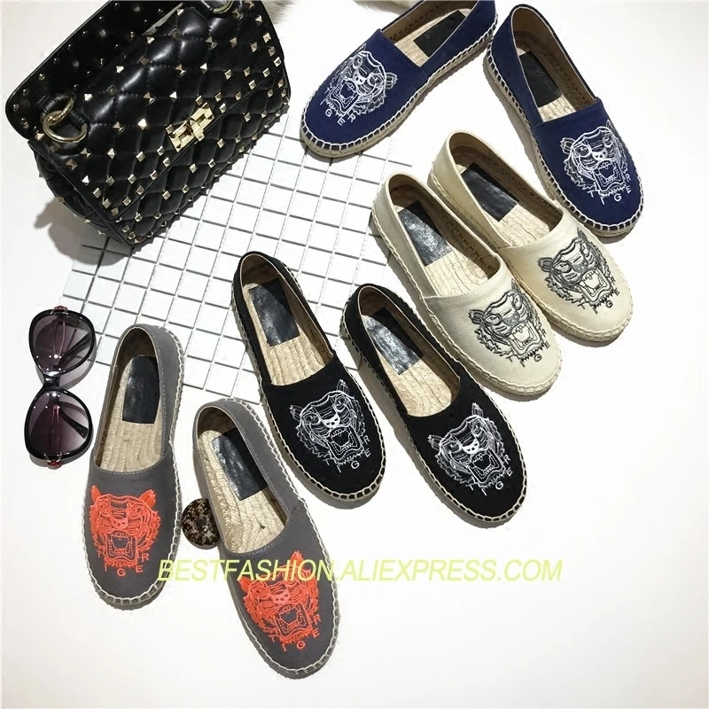 

Ins Hot Shoes Woman Casual Hemp Fishman Flats Shallow Slip On Lazy Flats Woman Loafers Design Embroider Zapatos Mujer 35-42
