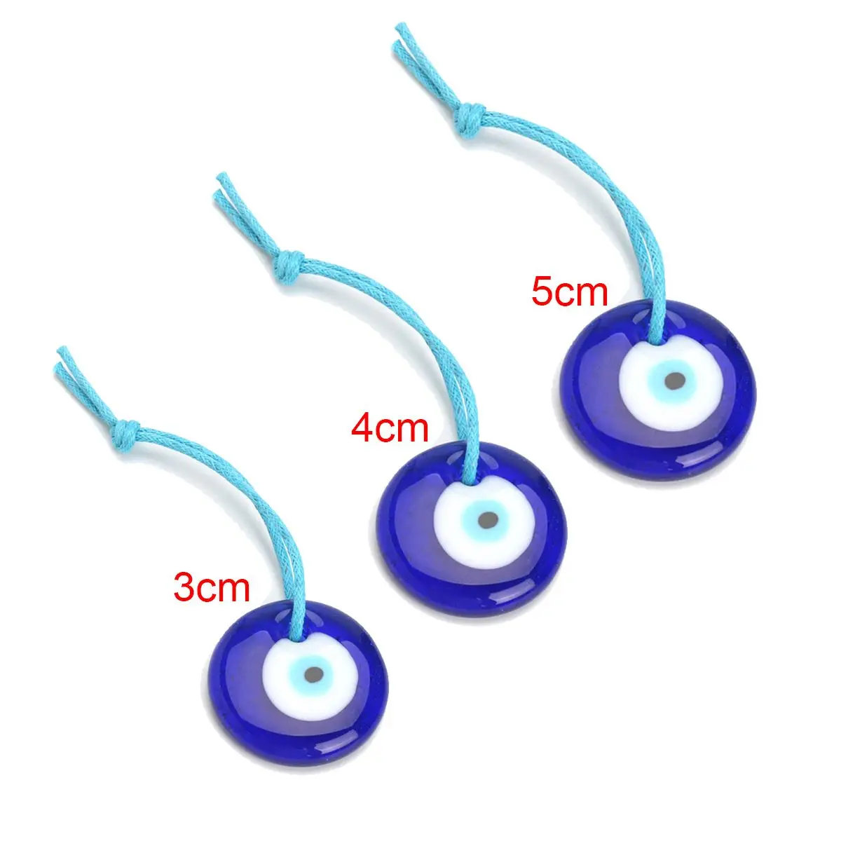 

3/4/5cm Greek Turkish Blue Glass Evil Eyes Charm Pendant Lucky Wall Car Office Home Amulet Decoration Turkey