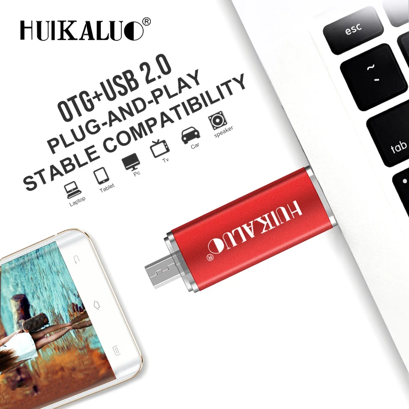 Huikaluo USB 2 0 металлическая ручка диск памяти для смартфона/планшета/ПК 64 ГБ 32 16 8