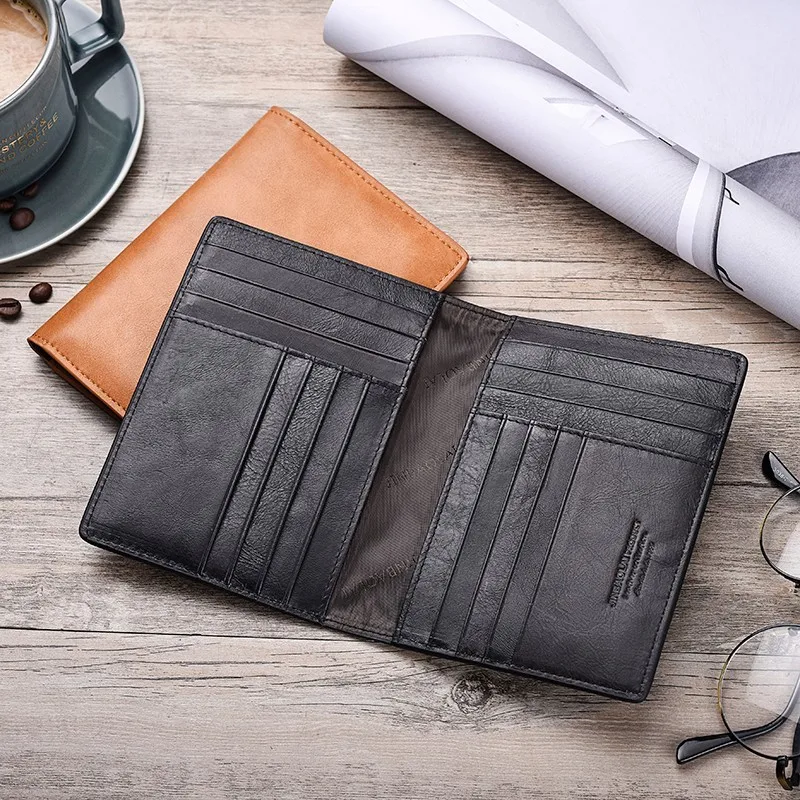 Soft Genuine Leather Men/'s Travel Passport Cover Folder Bag Card Holder Wallet A