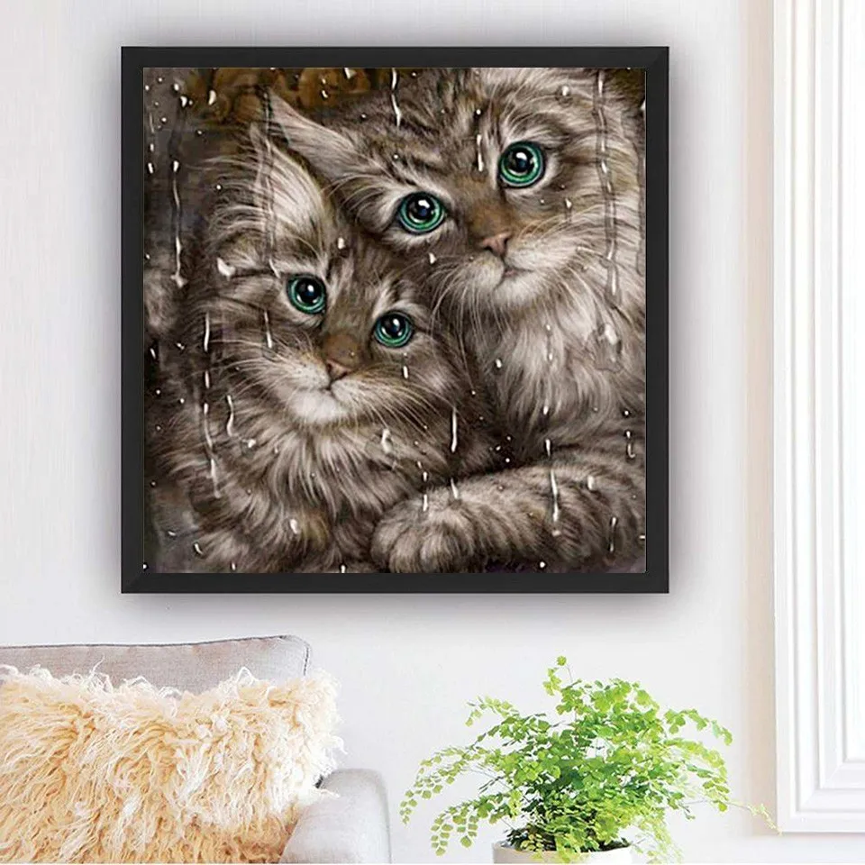 AZQSD DIY кошка Алмазная картина вышивка крестиком животное 5D рукоделие мозаика