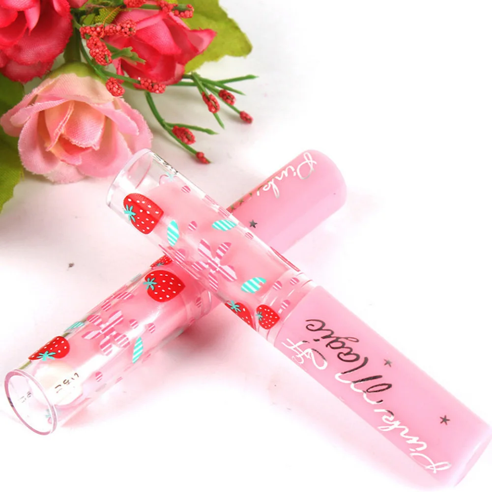 

Cute Makeup Baby Pink Strawberry Moisturizer Sweet Fruit Magic Change Color Lip Balm