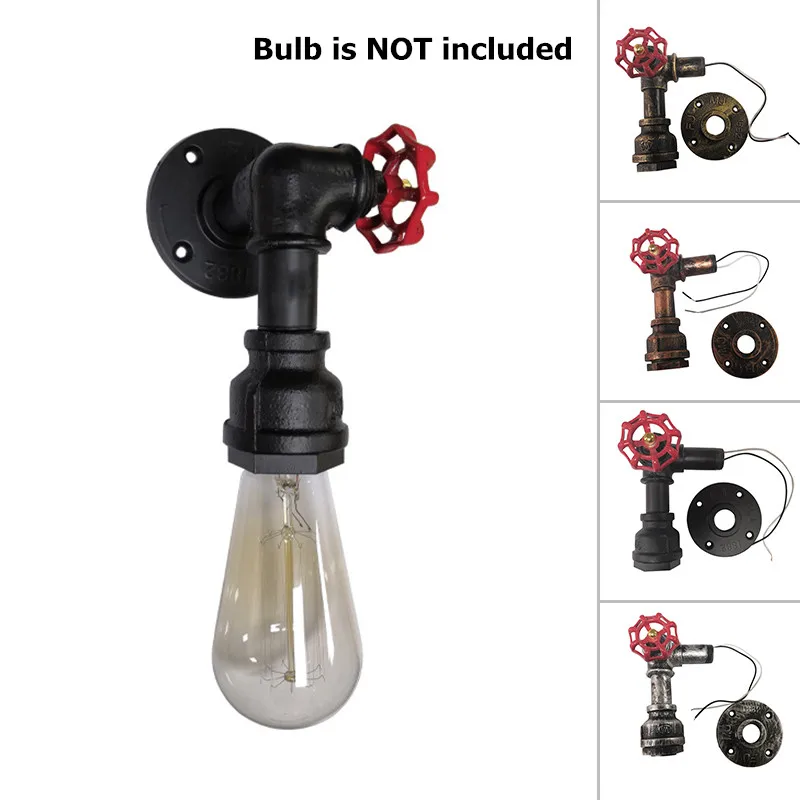 

Vintage Industrial Rustic Unique Tap Style Wall Light Waterpipe Wall Lamp Base Light Socket