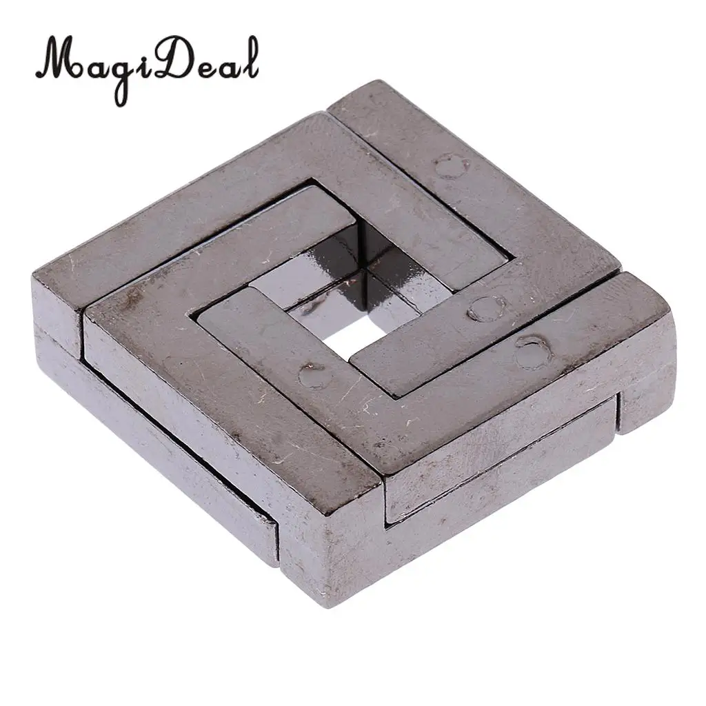 

Classic Square Lock Puzzle Metal Brain Teaser IQ EQ Test Intellgence Toys for Kids Adults Children Birthday Gift