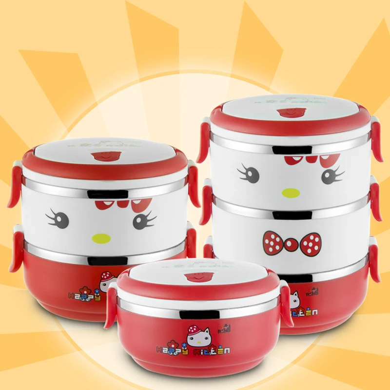 Hello kitty Stainless Multilayer Lunch Box Food Thermo Lunch box for