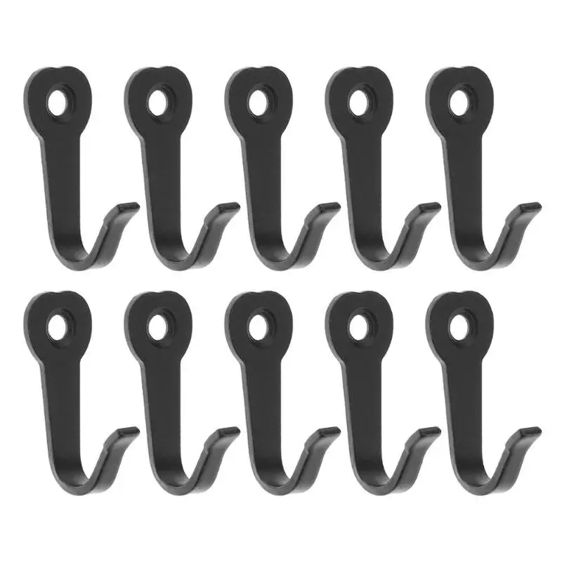 

10Pcs/lot Wall Mounted Key Holder Rack Hanger Hooks Hat Coat Closet Organizer Black Hooks Home Decorative Hanging