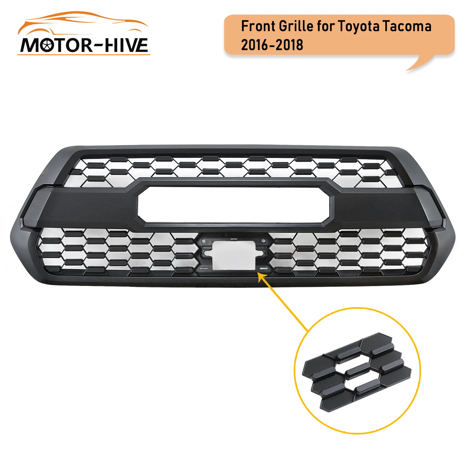 

Front Hood Black Grille for Toyota Tacoma TRD PRO 2016 17 18 2019 Mesh Racing Grill Plastic Car Accessories with Letter US Stock