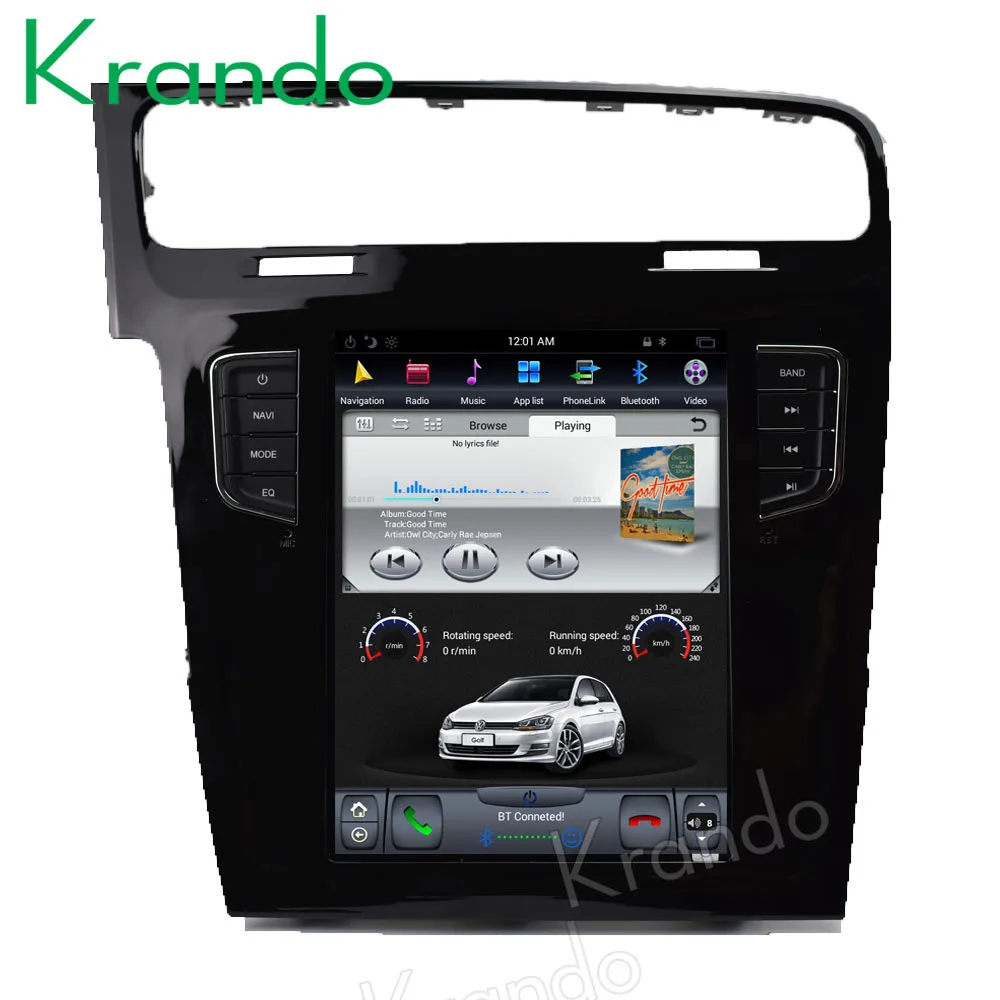 Top Krando Android 8.1 10.4" Tesla Vertical screen car audio radio gps system for VW for Volkswagen Golf 7 2013+ dvd navigation 3